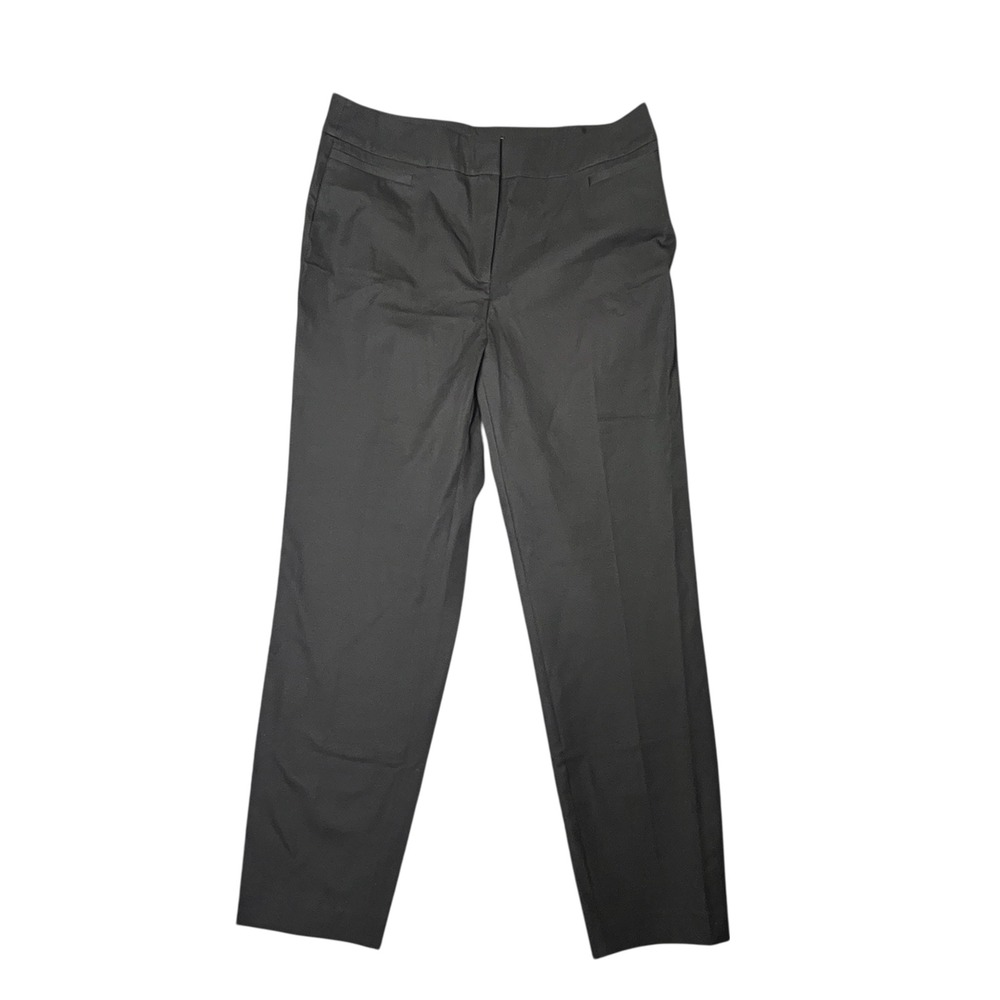 Eileen Fisher Black Trousers Womens Sz 12 Organic Cotton Stretch Twill Pants NEW